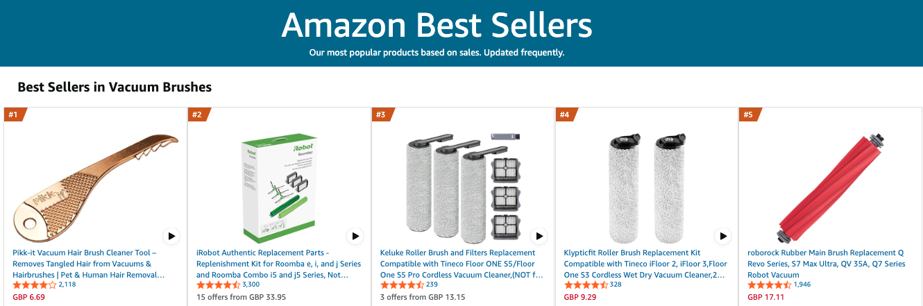 Pikk-it featured as Amazon Best Seller in Vacuum Brushes